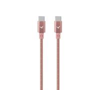 W Wonder Full Power - Cavo Metallico da USB-C a USB-C da 1 m, Colore: Rosa