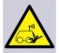 W037 Avvertimento: Run over by remote operator control Machine Sign - 400x400mm - S40
