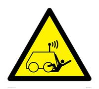 W037 Avvertimento: Run over by remote operator control Machine Sign - 400x400mm - S40