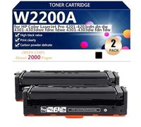 W2200A W2201A W2202A W2203A Cartucce di Toner Compatibili per HP Color LaserJet Pro 4201-4203cdn dn dw 4301 4303dwe fdne fdwe 4301 4303dw fdn fdw Stampanti, Stampa Nitida,2*Black