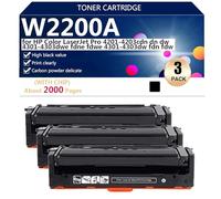 W2200A W2201A W2202A W2203A Cartucce di Toner Compatibili per HP Color LaserJet Pro 4201-4203cdn dn dw 4301 4303dwe fdne fdwe 4301 4303dw fdn fdw Stampanti, Stampa Nitida,3*Black