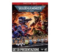 Warhammer Set introduttivo 40000 Space Marines e Orki con colori Set di Presentazione 40K in Italiano con miniature colori e pennello 40-04 ITA