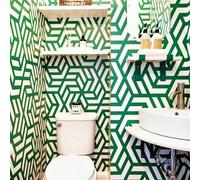 W4B Carta Da Parati Geometrica Verde fatta in carta