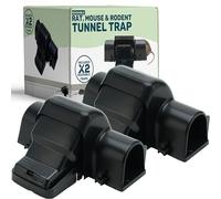 W4W Trappola per topi a doppio ingresso - design a tunnel a scatto rapido - per interni/esterni - riutilizzabile - Confezione da 2