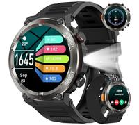 W50Pro Smartwatch Uomo con Effettua o Risposta, 1.45"HD Orologio con 100Giorni StandbyBatteria/LED Torcia/Bussola, 24/7 Monitoraggio Salute (Frequenza Cardiaca/Sonno/SpO2) per Android iOS(2 Cinturini)