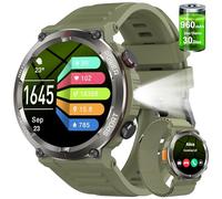 W50Pro Smartwatch Uomo con Effettua o Risposta, 1.45"HD Orologio con 100Giorni StandbyBatteria/LED Torcia/Bussola, 24/7 Monitoraggio Salute (Frequenza Cardiaca/Sonno/SpO2) per Android iOS(2 Cinturini)
