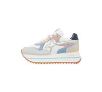 w6yz Deva W.-Sneakers in Suede e Tessuto Tecnico-Bianco, Bianco-Azzurro 40