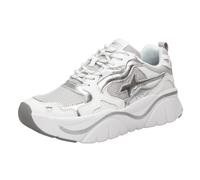 w6yz Sneakers in Suede e Tessuto Tecnico, Bianco-Argento-Bianco 37