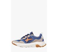W6YZ NEXT-M. - Sneakers in suede e tessuto tecnico - Tortora-Azzurro