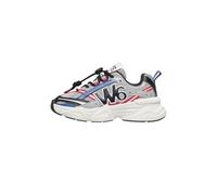 w6yz Sneaker Lucky, Scarpe Sportive in Ecopelle e Tessuto Tecnico, Sistema di Allacciatura Rapido. Numerazione dal 27 al 39 (Grigio, Sistema Taglie Calzature EU, Bimbo (0-5 Anni), Numero, Media, 27)