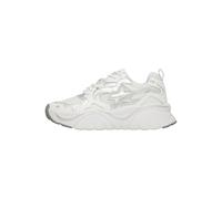 w6yz Sneakers in Suede e Tessuto Tecnico, Bianco-Argento-Bianco 37