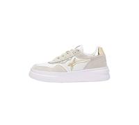 w6yz Xenia W.-Sneaker in Tessuto Tecnico e Suede-Bianco, Platino 35