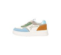 w6yz Xenia W.-Sneakers in Suede e Tessuto Tecnico-Bianco-Azzurro, Azzurro 36