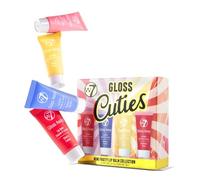 W7 Gloss Away Cuties - Set Balsamo Labbra Mini alla Frutta | Lucidalabbra Idratanti e Colorati, Formato Mini