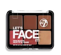 W7 Let’s Face It Cream Face Palette - Desert Glow - Palette Viso 6 Tonalità Bronzer, Blush & Highlight - Makeup Cremoso e Sfumabile