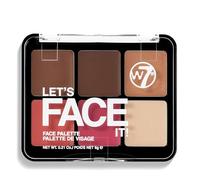 W7 Let's Face It Palette Crema Viso - Soft Glow | 6 Tonalità Bronzer, Blush e Highlighter, Texture Cremosa Sfumabile