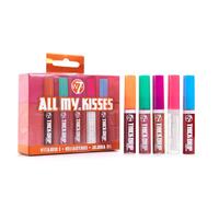 W7 Set regalo lucidalabbra All My Kisses - Confezione 5 pezzi Thick Drip - Rossetto idratante per labbra - Regalo make-up