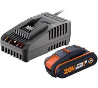 WA3601 Kit 1 Carica Batteria Rapido + 1 Batteria Power Share 20V/2.0Ah Agli Ioni