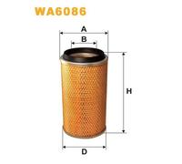 WA6086 FILTRO ARIA PER VW LT 40-55 I Furgonato 291-512 2.4 D 4WD 55 KW 75 CV