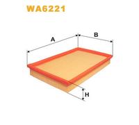 WA6221 FILTRO ARIA PER Opel Vectra A 2 VOL. CODA S. J89 1.6 S 60 KW 82 CV