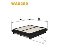 WA6250 FILTRO ARIA PER Daewoo Lanos KLAT 1.6 16V 78 KW 106 CV