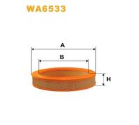 WA6533 FILTRO ARIA PER Autobianchi A 112 1.0 Abarth 43 KW 58 CV