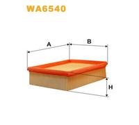 WA6540 FILTRO ARIA PER Peugeot 206 2 VOL. CODA S. 2A/C 1.9 D 51 KW 69 CV