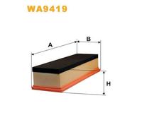 WA9419 FILTRO ARIA PER Peugeot Partner CASS/LIM 5 G 1.4 55 KW 75 CV