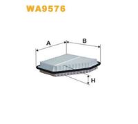 WA9576 FILTRO ARIA PER Toyota Alphard/Vellfire H2 2.4 123 KW 167 CV
