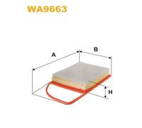 WA9663 FILTRO ARIA PER Peugeot Expert Furgonato VF3A VF3U VF3X 1.6 HDi 90 16V 66