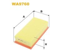 WA9760 FILTRO ARIA PER Peugeot 208 I CA CC 1.2 50 KW 68 CV
