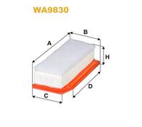 WA9830 FILTRO ARIA PER Dacia Duster HM 1.5 dCi 80 KW 109 CV