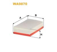 WA9870 FILTRO ARIA PER Ford Transit Custom V362 Autobus F3 2.0 EcoBlue 125 KW 17