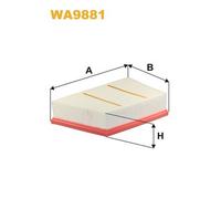 WA9881 FILTRO ARIA PER Land Rover Range Rover Evoque L551 2.0 D200 4x4 150 KW 20