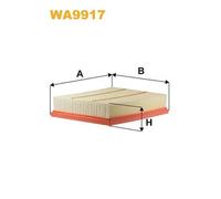 WA9917 FILTRO ARIA PER VW Tiguan Allspace BJ2 BW2 2.0 TDI 4motion 176 KW 240 CV