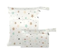 Waassud 2 sacchetti per pannolini riutilizzabili con stelle color crema