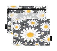Waassud Astuccio per matite per raccoglitori a 3 anelli, astuccio trasparente con cerniera liscia bianca Magritte (2) astuccio per matite (confezione da 2), Multicolore, one sizex2