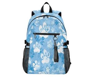 Waassud Blue Paw Prints (2) Zaino per computer portatile, unisex, 20 l, casual, con scomparto per notebook da 14 pollici, leggero, per università, lavoro, attività all'aperto