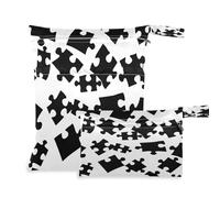 Waassud Borsa a forma di puzzle, riutilizzabile, organizer per pannolini, con 2 tasche con cerniera, per costume da bagno e palestra