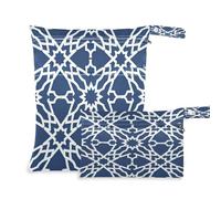 Waassud Borsa organizer per pannolini, riutilizzabile, con 2 tasche con cerniera, per costume da bagno e palestra, colore: blu navy, Multicolore, Taglia unica, moderno