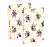 Waassud Elegant Roses - Quaderni a spirale, ricaricabili, formato A5, 2 pezzi