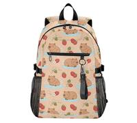 Waassud Happy Capybaras - Zaino per computer portatile, unisex, 20 l, casual, con scomparto per notebook da 14 pollici, leggero, per università, lavoro, attività all'aperto