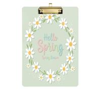 Waassud Hello Spring - Tavoletta portablocco con margherite in acrilico, a basso profilo, organizer decorativo per infermieri, ufficio, casa, 30,5 x 22,9 cm