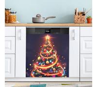 Waassud Magic Christmas Tree - Copertura magnetica decorativa per lavastoviglie, riutilizzabile, per pannello frontale, 58 cm di larghezza x 66 cm di altezza
