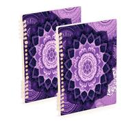 Waassud Mandala astratti (2) quaderni a spirale per lavoro universitario staccabili quaderni a righe diario taccuino 60 pagine A5 forniture per ufficio confezione da 2