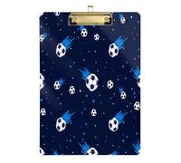 Waassud Palloni da calcio con cometa blu Motion Appunti con Storage Acrilico Scrittura a Basso Profilo Clip Organizzatore Decorativo per Infermieri Ufficio Casa 30,5 x 22,9 cm