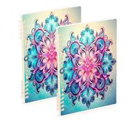 Waassud Quaderni colorati a spirale mandala per lavoro universitario staccabili quaderni a righe diario taccuino 60 pagine A5 forniture per ufficio 1 confezione