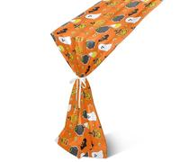 Waassud Runner da tavola a tema Halloween con scarabocchi lungo 304,8 cm, decorazione per soggiorno, matrimonio, casa, fattoria, feste, vacanze