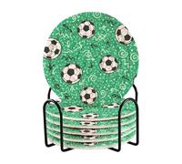 Waassud Set di 6 sottobicchieri rotondi assorbenti da 10 cm con supporto, sottobicchieri rotondi assorbenti per bevande, sottobicchieri in tessuto per protezione del tavolo, cucina, ufficio, scrivania