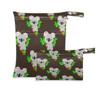 Waassud Simpatico Koala Wet Dry Bag riutilizzabile Wet Bags Organizer Borsa per pannolini Organizzatore Borse con 2 Tasche con Cerniera per Costume da Bagno Abbigliamento Palestra